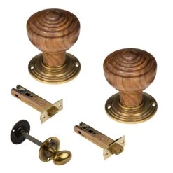 Ringed Door Knobs Rosewood & Ebonised 29 Ringed Door Knobs Rosewood & Ebonised -Doorway Designs Store Ringed Rosewood Brass Latch Set 4 Inch Bathroom