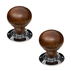 Bun Door Knobs Rosewood & Ebonised -Doorway Designs Store RosewoodBunKnobOnlyChrome4Inch 6e7d59fc 918e 4783 9658 bdd7874d7b24