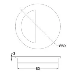 Round Half Moon Flush Pull 11 Round Half Moon Flush Pull -Doorway Designs Store RoundHalfMoonFlushPullC1845