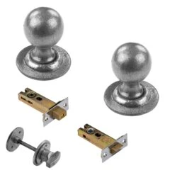Round Cast Iron Door Knobs 27 Round Cast Iron Door Knobs -Doorway Designs Store RoundPewter3InchBathroomSet