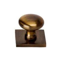 Round Cabinet Knobs On Square Backplate -Doorway Designs Store SQ113 32 AT