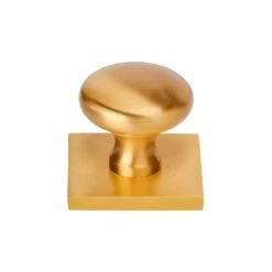 Round Cabinet Knobs On Square Backplate -Doorway Designs Store SQ113 32 SB