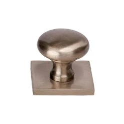Round Cabinet Knobs On Square Backplate -Doorway Designs Store SQ113 32 SN