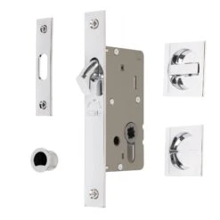 Sliding Door Lock Set With Square Privacy Turn -Doorway Designs Store SQ2308 40 PC