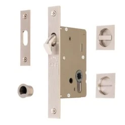 Sliding Door Lock Set With Square Privacy Turn -Doorway Designs Store SQ2308 50 SN