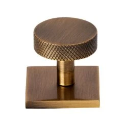 Disc Knurled Cabinet Knobs On Square Backplate 17 Disc Knurled Cabinet Knobs On Square Backplate -Doorway Designs Store SQ3884 32 AT