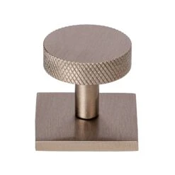 Disc Knurled Cabinet Knobs On Square Backplate 16 Disc Knurled Cabinet Knobs On Square Backplate -Doorway Designs Store SQ3884 32 SN