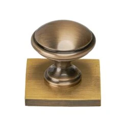 Domed Cabinet Knobs On Square Backplate 17 Domed Cabinet Knobs On Square Backplate -Doorway Designs Store SQ3950 32 AT
