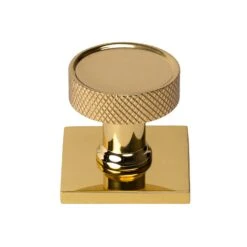 Florence Knurled Cabinet Knobs On Square Backplate 13 Florence Knurled Cabinet Knobs On Square Backplate -Doorway Designs Store SQ4648 32 PB