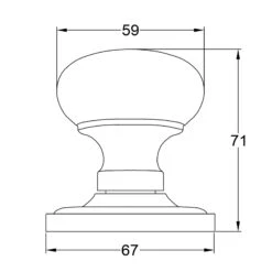 Mushroom Door Knobs Old English Collection -Doorway Designs Store SolidBrassMushroomMorticeKnobonConcealedFixRose