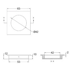 Square Flush Pull 11 Square Flush Pull -Doorway Designs Store SquareFlushPullC1860