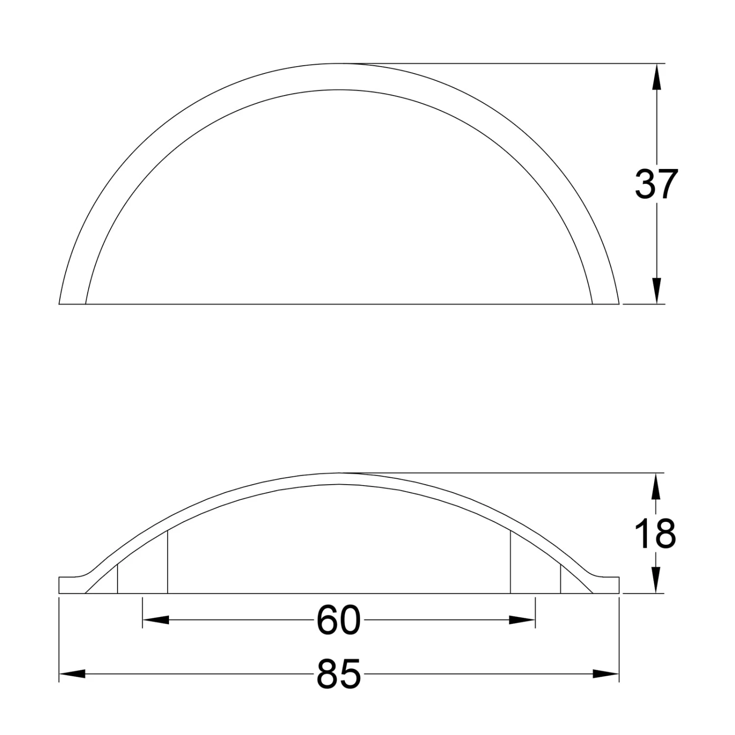 Half Moon Cup Pulls 3 Half Moon Cup Pulls - Image 3
