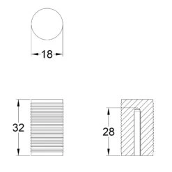 Cylinder Ribbed Cabinet Knobs 13 Cylinder Ribbed Cabinet Knobs -Doorway Designs Store UK C3850JPEG