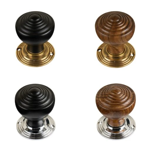 Ringed Door Knobs Rosewood & Ebonised