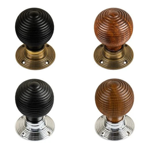 Beehive Door Knobs Rosewood & Ebonised