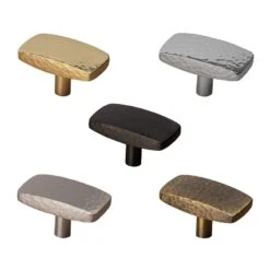 Rectangular Hammered Cabinet Knobs